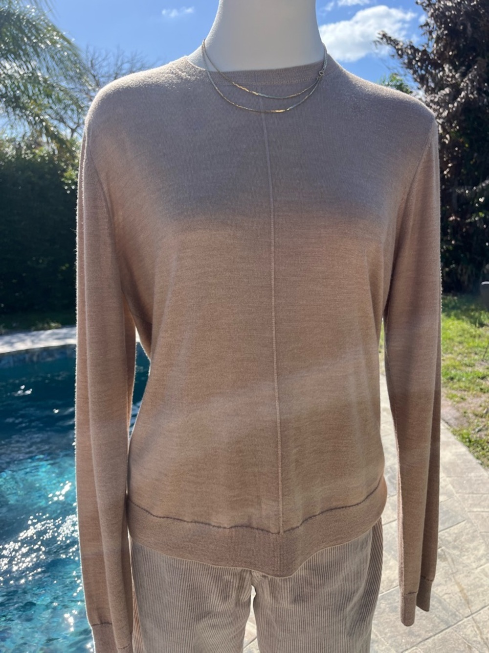 St. John Sweater in Taupe Wool Silk Blend Minimalist. Capsule. - Picture 6 of 11